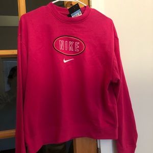 BRAND NEW Nike logo crewneck sweatshirt in hot pink size medium